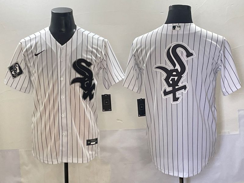 Men 2025 Chicago White Sox Blank White Stripe Game Nike MLB Jersey style 14